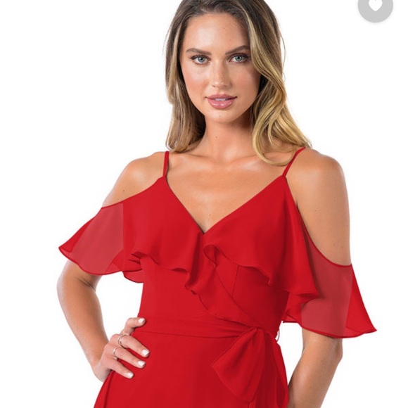 Azazie Vienna Dress in Red - Picture 4 of 4